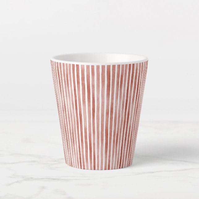 Red Stripes Christmas  Latte Mug (Front)