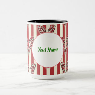 Red stripes Christmas Lollipops Personalized Mug