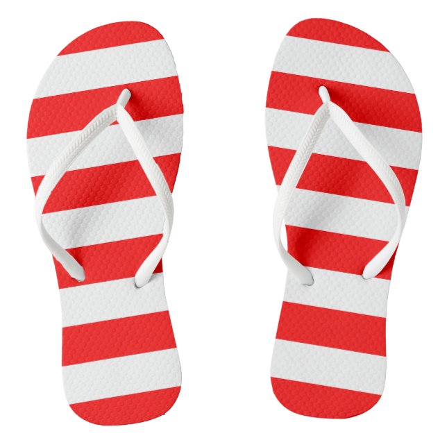 Red Stripes Flip Flops (Footbed)