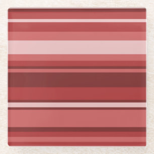 Red stripes glass coaster