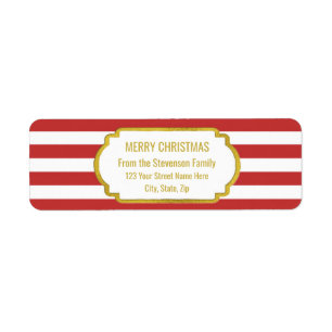 Red Stripes Gold Merry Christmas