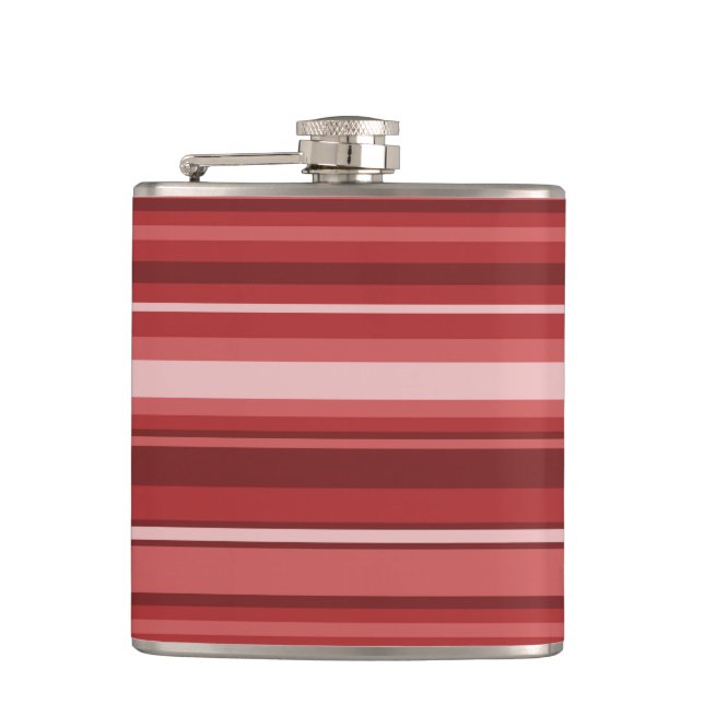 Red stripes hip flask (Front)