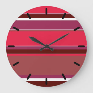 Red stripes large clock