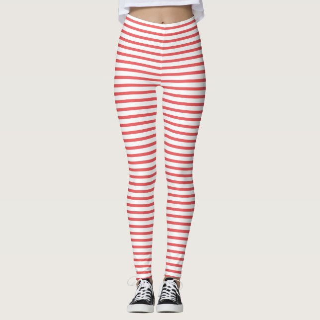 Red stripes  leggings (Front)