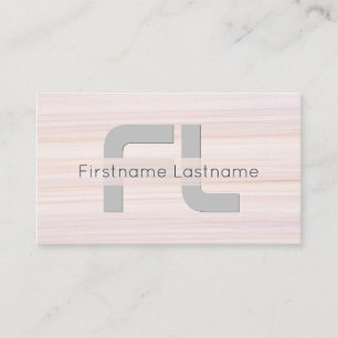 Red stripes marble surface elegant monogram strip business card