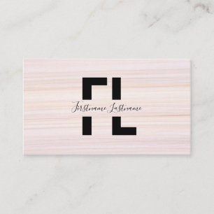 Red stripes marble surface elegant monogram strip business card