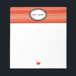 Red Stripes Notepad<br><div class="desc">Jot down notes or a handwritten message on these fun personalised notepads from PiPo Press.  Great gift for teachers,  coaches,  or makes for a thoughtful housewarming present.  Choose from a wide array of designs to suit every personality and mood.</div>