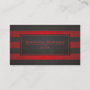 Red stripes on Black leather Business Card