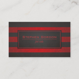Red stripes on Black leather Business Card