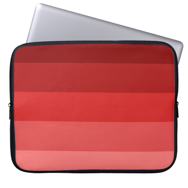 Red stripes pattern laptop sleeve (Front)