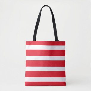 Red Stripes Pattern Tote Bag