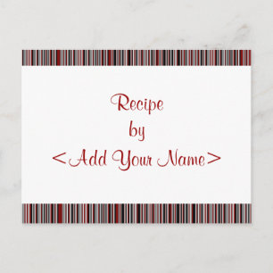 Red Stripes Recipe Cards 4 x 6
