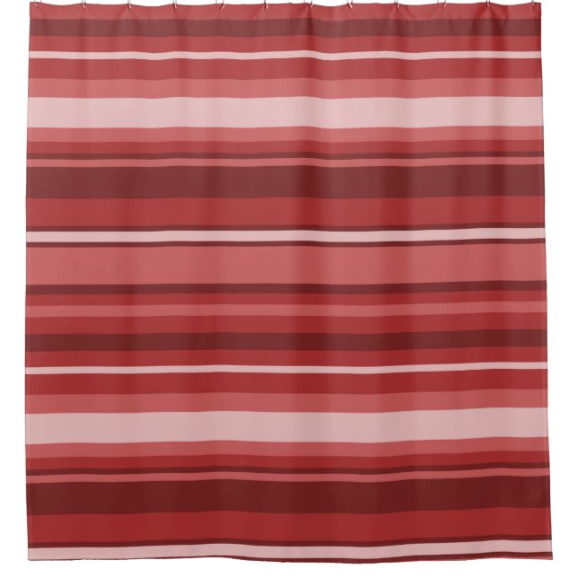 Red stripes shower curtain (Front)
