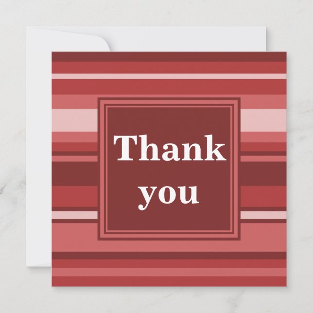 Red stripes thank you card (Front)