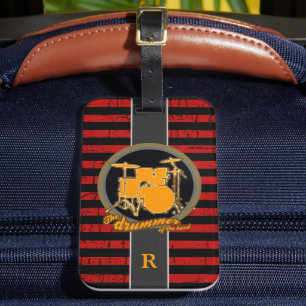 Red Stripes & Yellow Drums  Luggage Tag