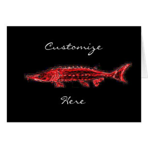 red sturgeon on black