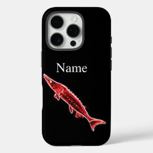 Red sturgeon on black Thunder_Cove iPhone 16 Pro Case