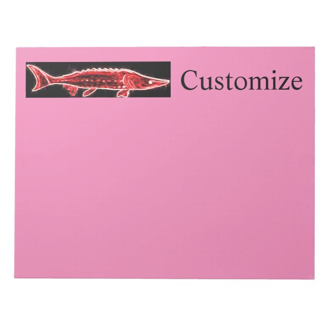 red sturgeon Thunder_Cove black Notepad (Front)