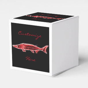 red sturgeon underwater black favour box