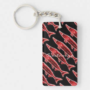 red sturgeons rising key ring