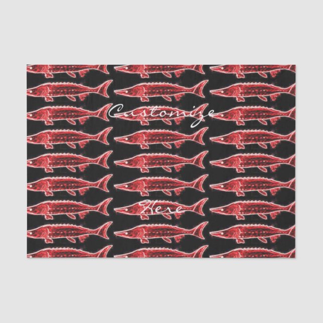 red sturgeons Thunder_Cove black Tissue Paper (Front)