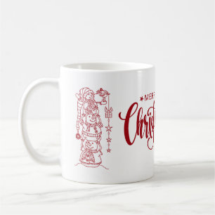 Red Style Photo Collage Merry Christmas Tree Coffee Mug