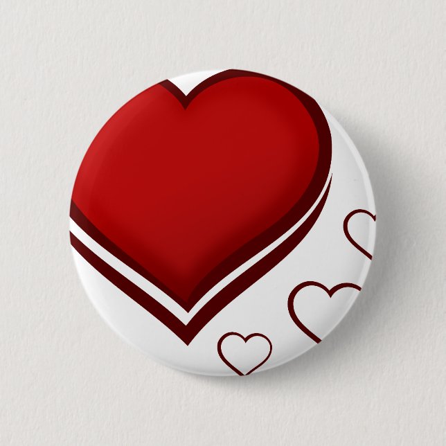 Red Stylised Heart with Smaller Hearts 6 Cm Round Badge (Front)