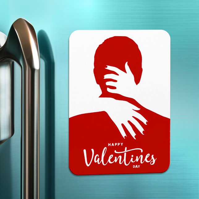 Red stylish minimalist Valentine's Day kiss gift Magnet (Creator Uploaded)