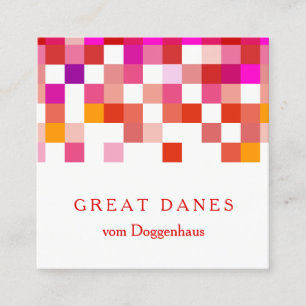 Red Stylist Square Business Cards
