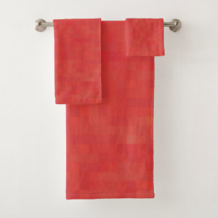 Red subtle minimalist, elegant modern pattern bath towel set