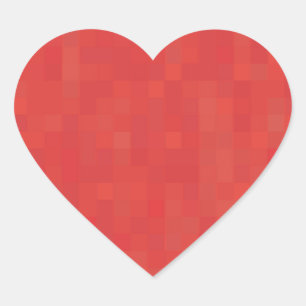 Red subtle minimalist elegant modern pattern heart sticker