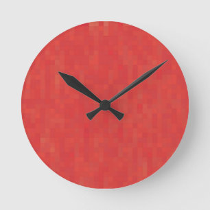Red subtle minimalist, elegant modern pattern round clock