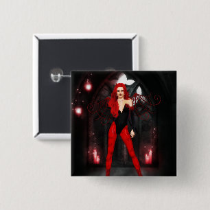Red Succubus 15 Cm Square Badge