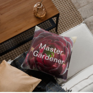 Red Succulent Botanical Photo Master Gardener Cushion