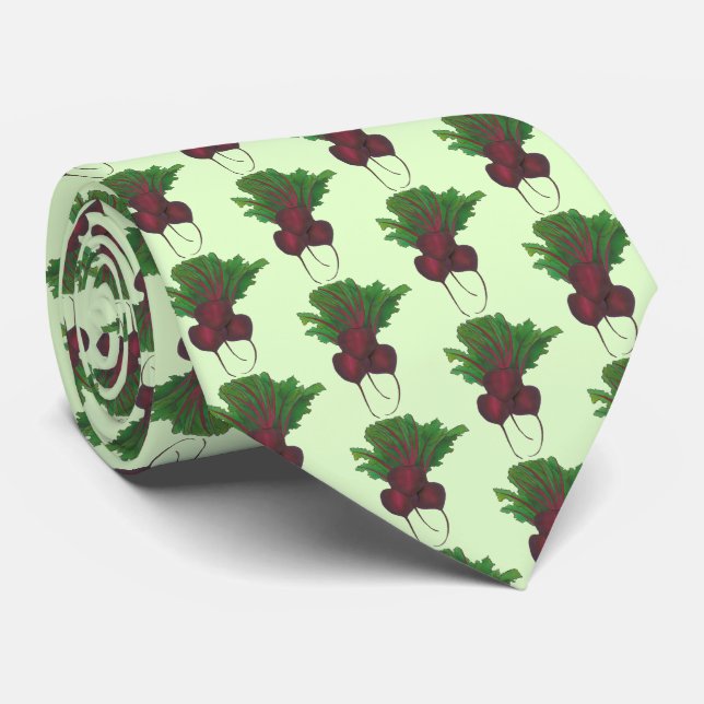 Red Sugar Beet Bunch Garden Vegetable Vegan Foodie Tie (Rolled)