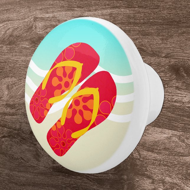 Red Summer Beach Flip Flops Door Knob (Creator Uploaded)
