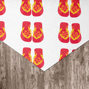 Red Summer Beach Party Flip Flops Gift Tissue Paper