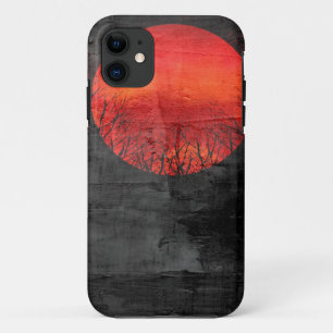 Red Sun Abstract Painting #2 iPhone 11 Case