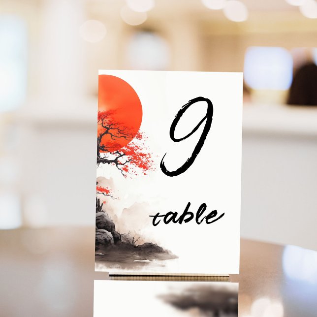 Red Sun and Old Sakura  Table Number (Creator Uploaded)