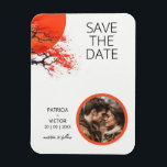 Red Sun and Old Sakura Wedding Magnet<br><div class="desc">Introducing our Red Sun and Old Sakura Wedding Save the Date magnet, a romantic and minimalist design with an oriental flair. Inspired by the elegant, minimalist, and bold aesthetics of oriental art, the design showcases a cherry blossom tree in full bloom, paired with a watercolor-ink red sun against a light...</div>