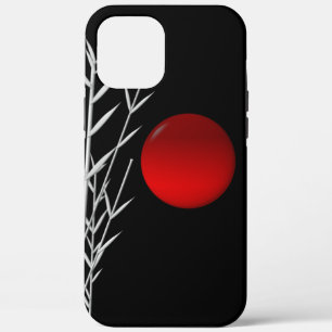 Red sun black white zen iPhone 12 pro max case