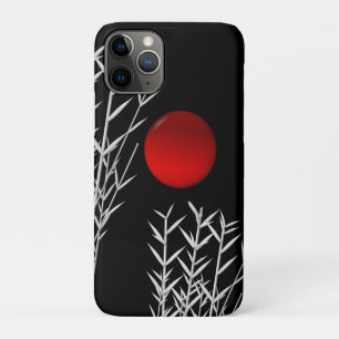 Red sun black white zen iPhone 11 pro case