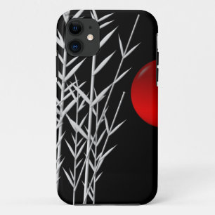 Red sun black white zen iPhone 11 case