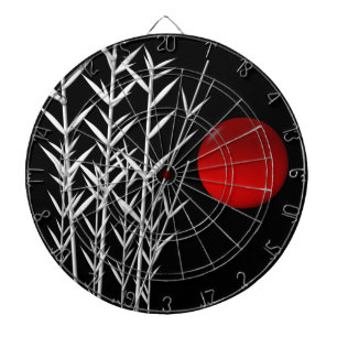 Red sun black white zen dartboard