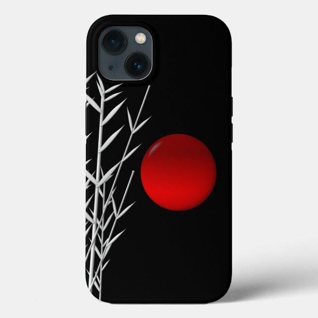Red sun black white zen   iPhone 13 Cases (Back)