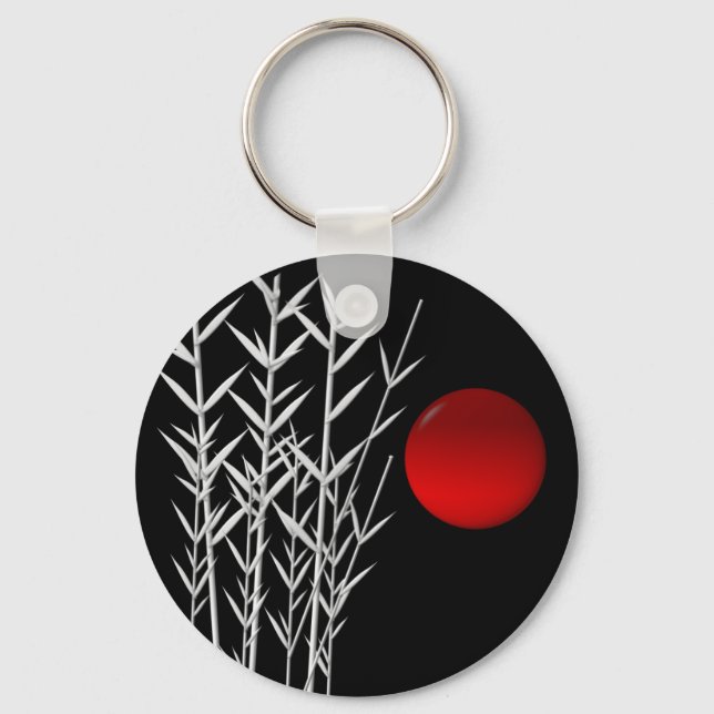 Red sun black white zen key ring (Front)