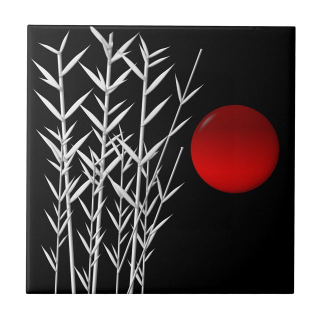 Red sun black white zen tile (Front)