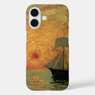Red Sun by Maxime Maufra, Vintage Impressionism iPhone 16 Case