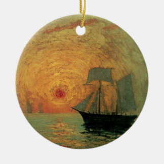 Red Sun by Maxime Maufra, Vintage Impressionism Ceramic Tree Decoration