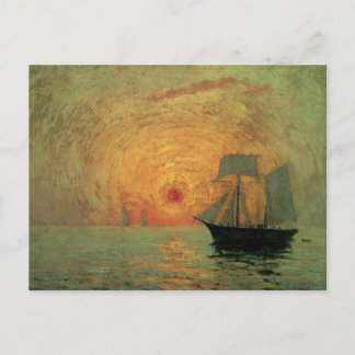 Red Sun by Maxime Maufra, Vintage Impressionism Postcard